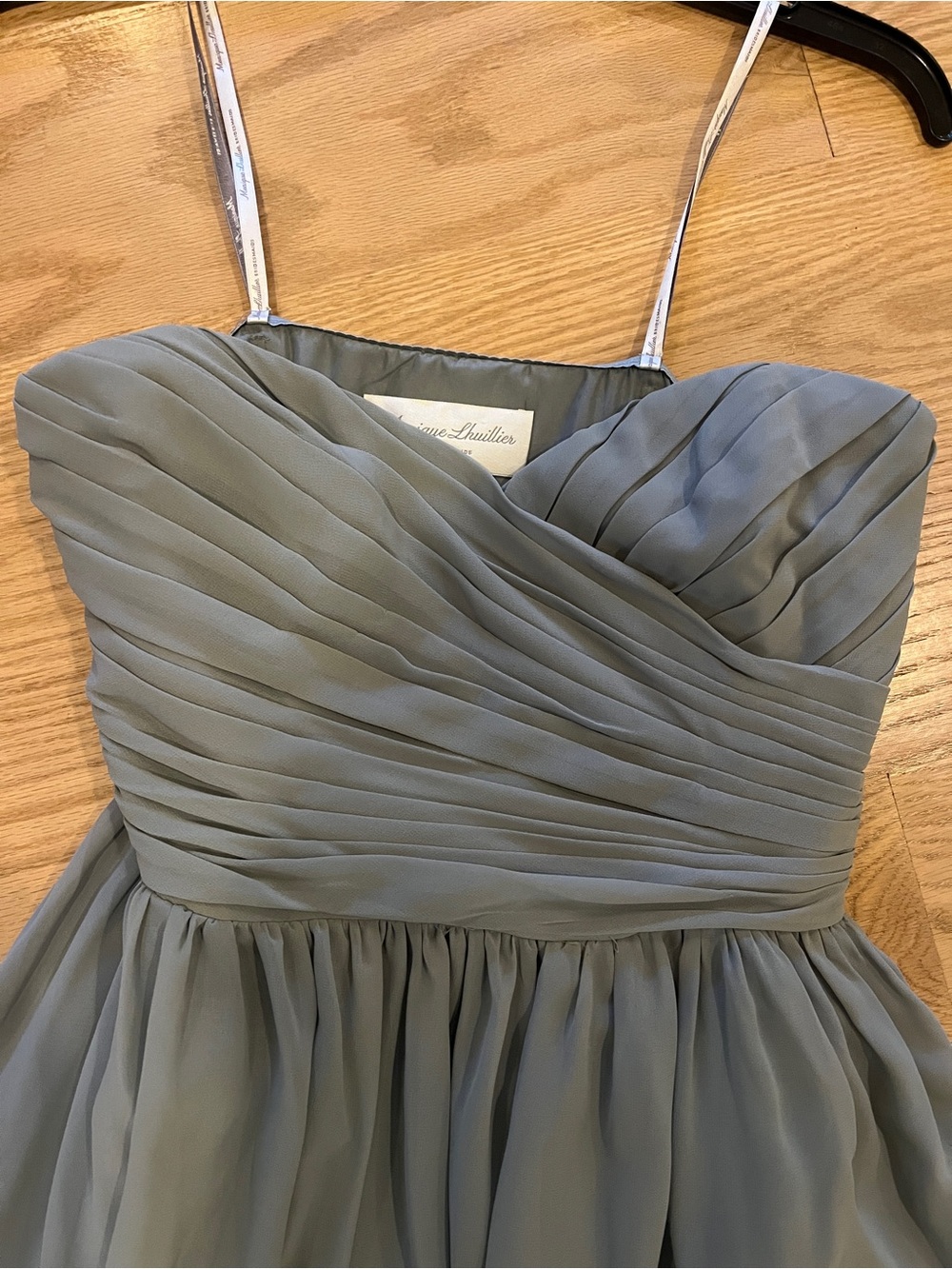 Monique Lhuillier Bridesmaids Blue Dress with Sweetheart Neckline Size 4